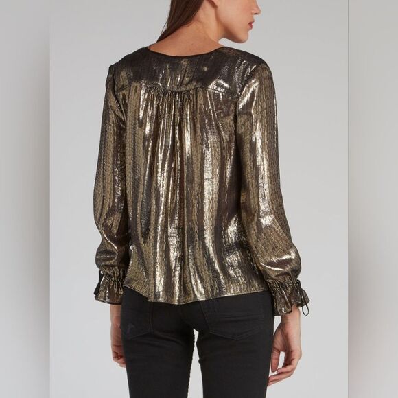 NWT Just Cavalli Gold Metallic Tassel Detail Top - Picture 4 of 11